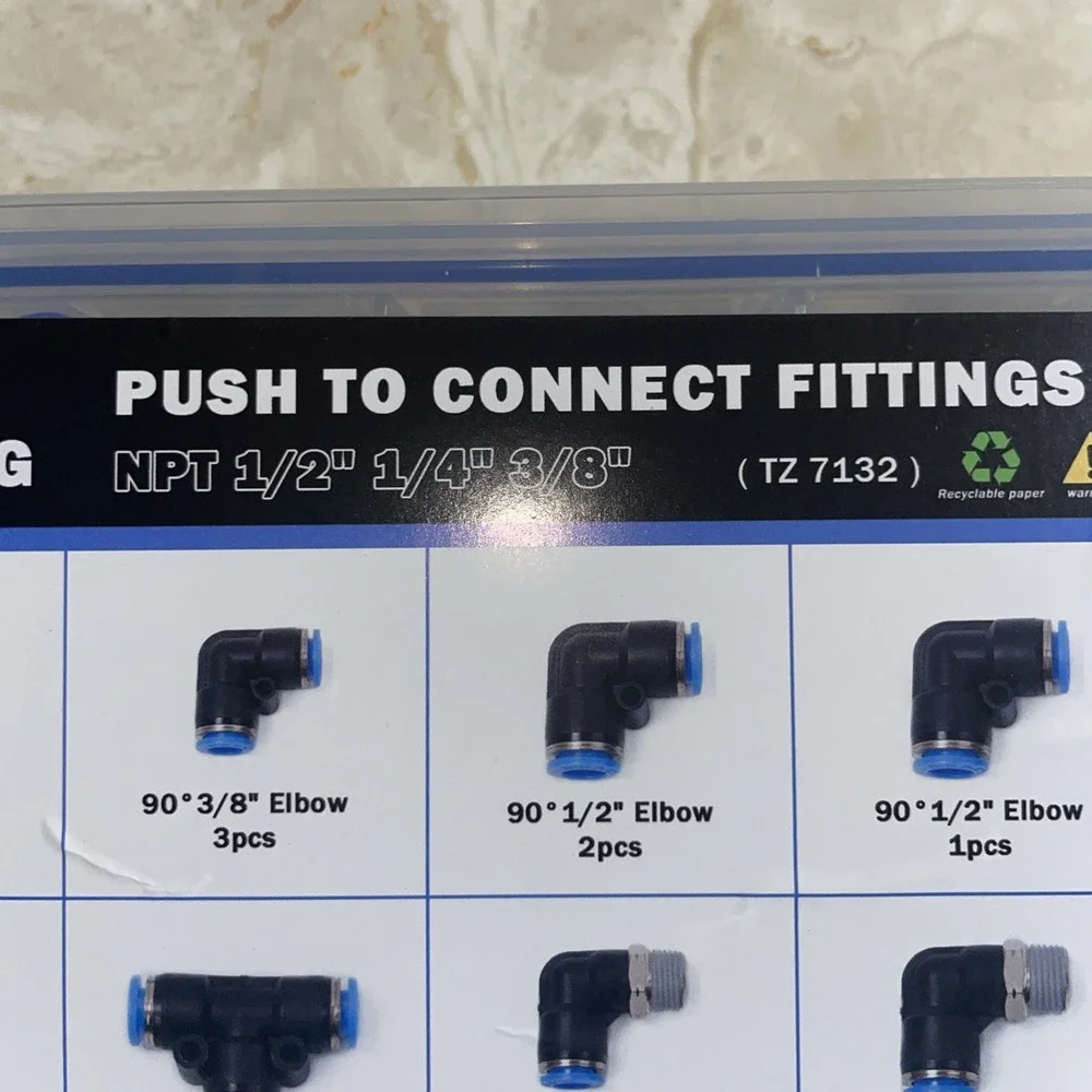 Eilxmag Push to Connect Fittings Kit‎ NPT 1/2